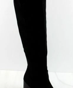 Top Moda Women's Aspen 2 Womens Over The Knee Almond Toe Low Chunky Heel Riding Boots