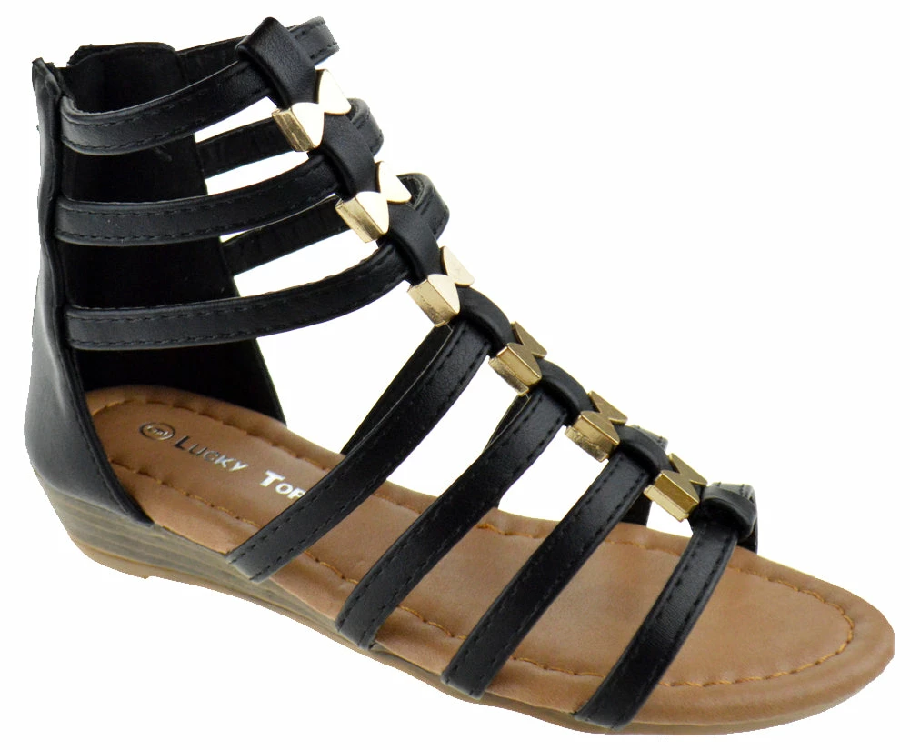 Lucky Top Avery-1K Girl's Gladiator Wedge Sandals 1 Lucky Top Avery-1K Girl's Gladiator Wedge Sandals