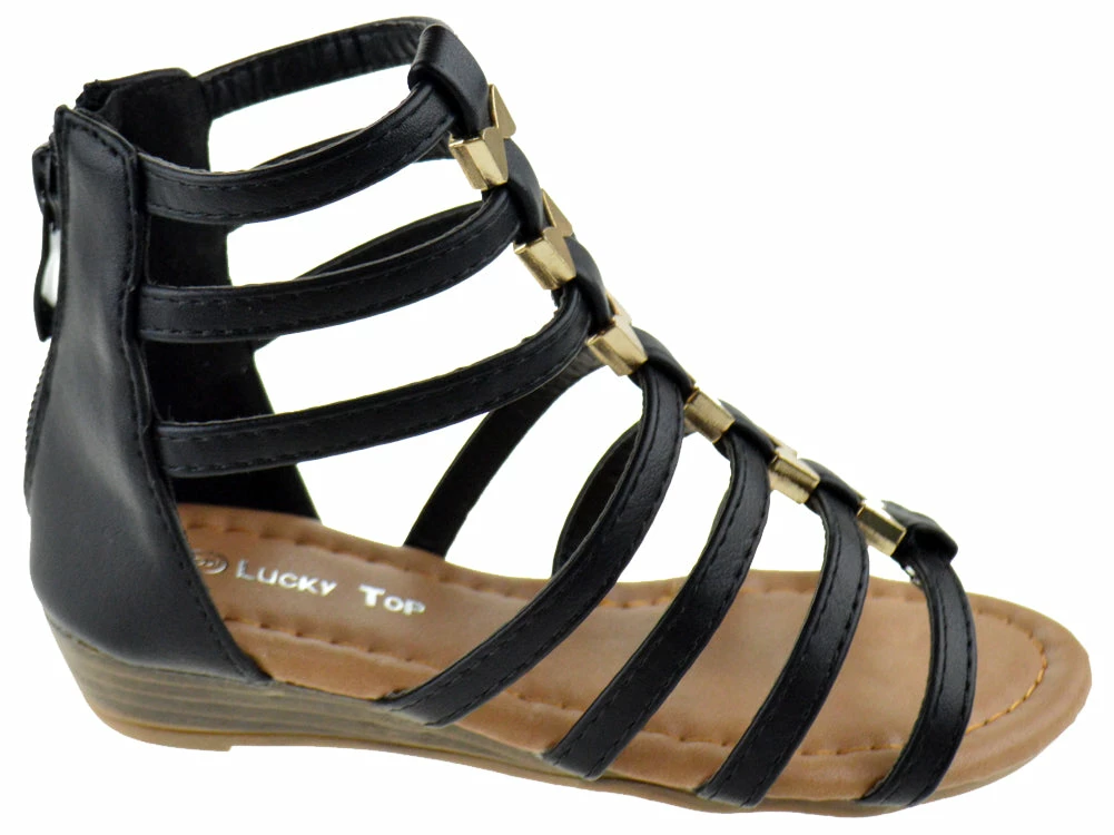 Lucky Top Avery-1K Girl's Gladiator Wedge Sandals 2 Lucky Top Avery-1K Girl's Gladiator Wedge Sandals