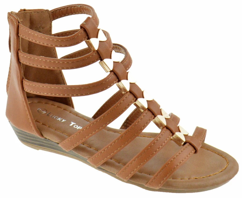 Lucky Top Avery-1K Girl's Gladiator Wedge Sandals 4 Lucky Top Avery-1K Girl's Gladiator Wedge Sandals