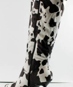 Mixxshuzz BETSY Cow Print MidHeeled Knee High Boots