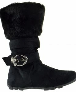 QQ Girls Bella 5 Girls Slouchy Fur Trimmed Riding Boot Girl's