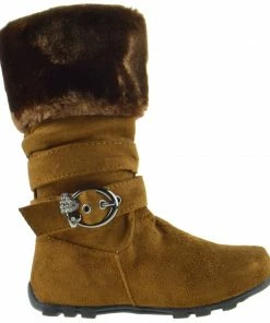 QQ Girls Bella 5 Girls Slouchy Fur Trimmed Riding Boot Girl's