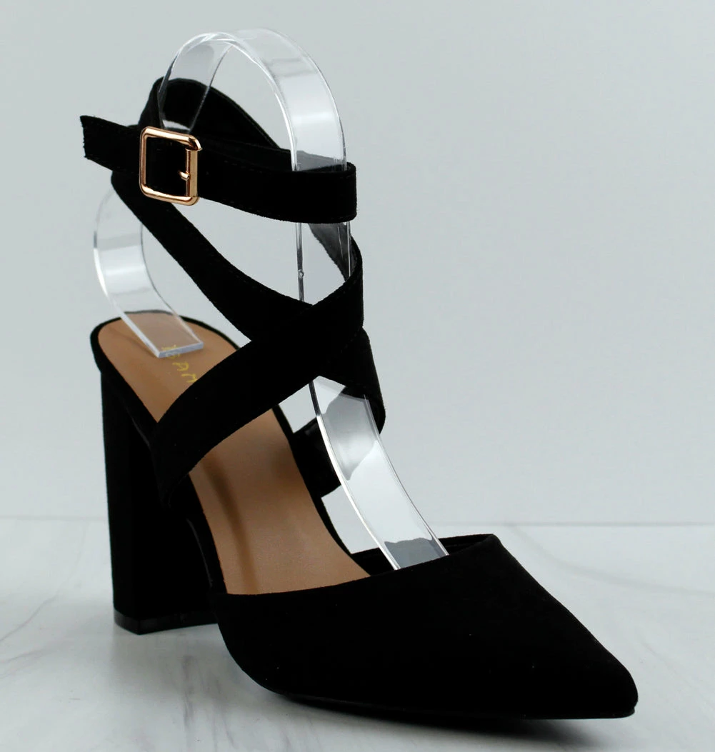 Bamboo Women's Bellflower-51 Womens Ankle Strap W/ Open Back Pumps 1 Bamboo Women's Bellflower-51 Womens Ankle Strap W/ Open Back Pumps