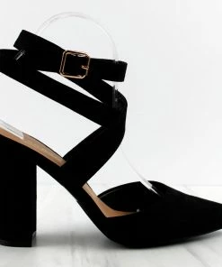 Bamboo Women's Bellflower-51 Womens Ankle Strap W/ Open Back Pumps