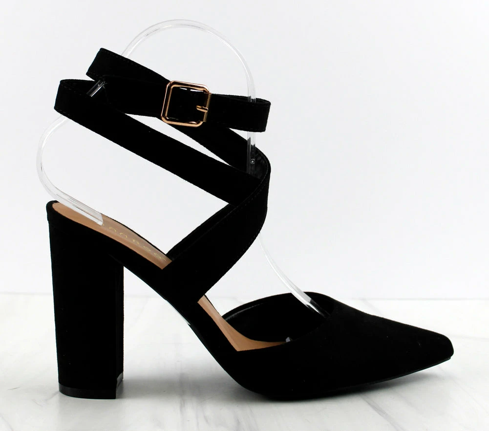 Bamboo Women's Bellflower-51 Womens Ankle Strap W/ Open Back Pumps 2 Bamboo Women's Bellflower-51 Womens Ankle Strap W/ Open Back Pumps