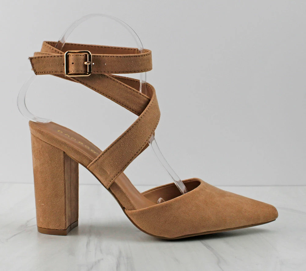 Bamboo Women's Bellflower-51 Womens Ankle Strap W/ Open Back Pumps 5 Bamboo Women's Bellflower-51 Womens Ankle Strap W/ Open Back Pumps