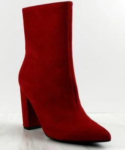 Bamboo Bellflower-72 Womens Mid Calf Block Heel Boots