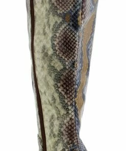 Bamboo Bellflower 41 Women's Chunky Snake Skin Heel Boots