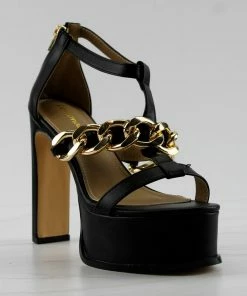 Lemonade Women's Belma Womens Platform Chain Embellished Strappy Pumps