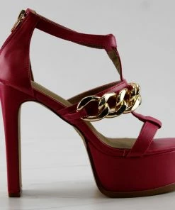 Lemonade Women's Belma Womens Platform Chain Embellished Strappy Pumps