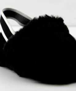 Lucky Top Ben 1K Girls Ultra Soft Furry Sling Back Slides