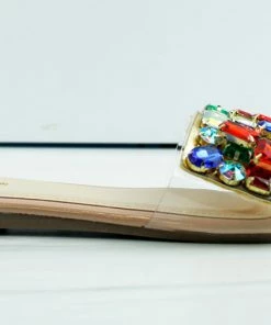 Bamboo Best-20 Womens Multi Stone One Band Slides Women's