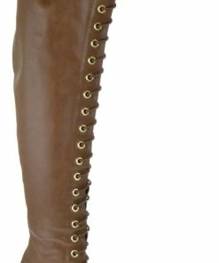 Breckelle's Beverly 17 Thigh High Pointed Toe Lace Up Stiletto Boots