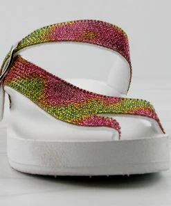 Forever Women's Beyond 9 Womens Rhinestone Cross Band Platform Sandals