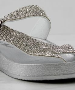 Forever Women's Beyond 9 Womens Rhinestone Cross Band Platform Sandals