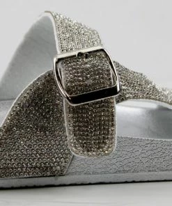 Forever Women's Beyond 9 Womens Rhinestone Cross Band Platform Sandals