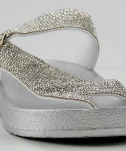 Forever Women's Beyond 9 Womens Rhinestone Cross Band Platform Sandals