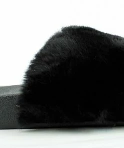 Lemonade Biselle Women's Faux Fur Slip On Slides