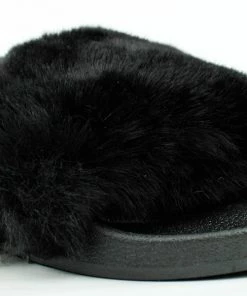 Lemonade Biselle Women's Faux Fur Slip On Slides