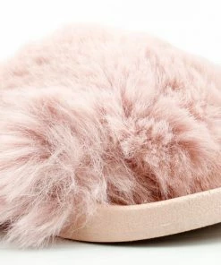 Lemonade Biselle Women's Faux Fur Slip On Slides
