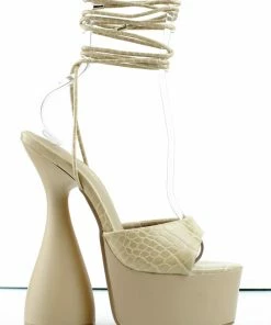 Lemonade Bite Me Womens Platform Cylinder Wrap Up Sandals Women's