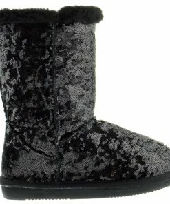 Shoe Dezigns Bling K Little Girls Sequin Slip On Boots Girl's