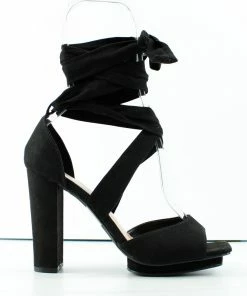 Wild Diva Blissa 02 Womens Block Heel Lace Up Square Toe Sandals