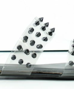 Bamboo Women's Block 69 Womens Double Stud Wide Band Flat Slip On Sandals 10 Bamboo Women's Block 69 Womens Double Stud Wide Band Flat Slip On Sandals