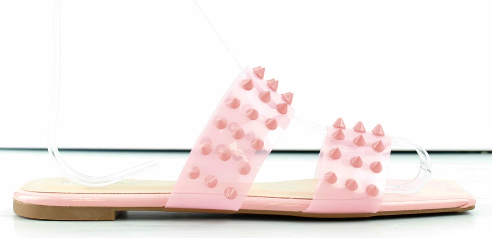 Bamboo Women's Block 69 Womens Double Stud Wide Band Flat Slip On Sandals 2 Bamboo Women's Block 69 Womens Double Stud Wide Band Flat Slip On Sandals