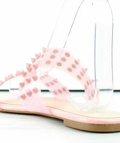 Bamboo Women's Block 69 Womens Double Stud Wide Band Flat Slip On Sandals 8 Bamboo Women's Block 69 Womens Double Stud Wide Band Flat Slip On Sandals