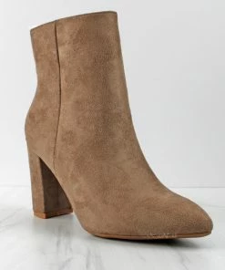 Top Guy Brazil 66 Women's Faux Suede Heeled Ankle Booties