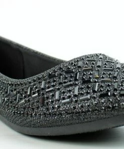 Top Moda Bruce 5 Women's Rhinestone Embellished Almond Toe Flats