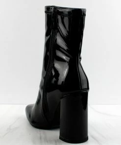 Top Moda Bruno-1 Womens Block Heeled Pointed Toe Ankle Boots