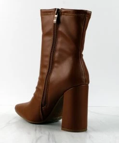 Top Moda Bruno-1 Womens Block Heeled Pointed Toe Ankle Boots