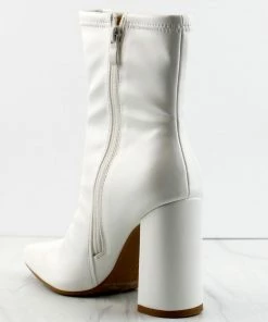 Top Moda Bruno-1 Womens Block Heeled Pointed Toe Ankle Boots