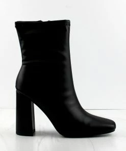 Top Moda Bruno-1 Womens Block Heeled Pointed Toe Ankle Boots