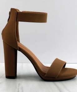 Top Moda Claire-1 Womens Block High Heeled Open Toe Sandals