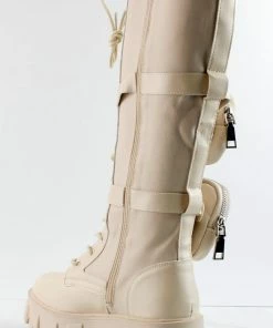 Nature Breeze COMPACT-03 HI Womans Knee High Double Pouch Combat Boots 8 Nature Breeze COMPACT-03 HI Womans Knee High Double Pouch Combat Boots