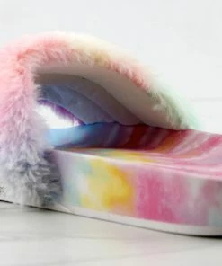 Top Moda Cab 36 Womens Faux Fur Slides With Rhinestone Band Women's