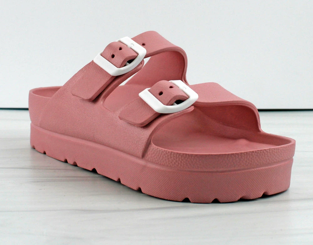 MATA Cali Vibez Womens Double Buckle Strap Platform Sandals Women's 4 MATA Cali Vibez Womens Double Buckle Strap Platform Sandals Women's