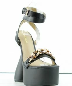 Lemonade Can You Keep Up Womens Chain Accent Cylinder Platform Heel Sandals