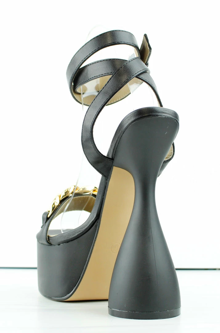 Lemonade Can You Keep Up Womens Chain Accent Cylinder Platform Heel Sandals 3 Lemonade Can You Keep Up Womens Chain Accent Cylinder Platform Heel Sandals