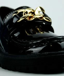 Forever Chief-63K Little Girls Platform Chain Accented Lug Sole Shoes