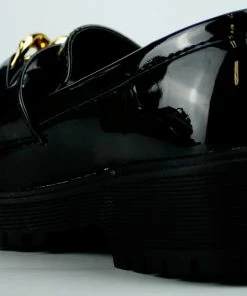 Forever Chief-63K Little Girls Platform Chain Accented Lug Sole Shoes