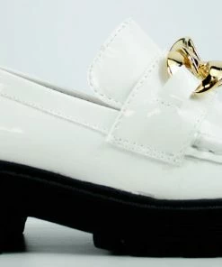 Forever Chief-63K Little Girls Platform Chain Accented Lug Sole Shoes