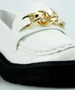 Forever Chief-63K Little Girls Platform Chain Accented Lug Sole Shoes