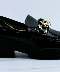 Forever Chief-63 Womens Platform Chain Accented Lug Sole Shoes