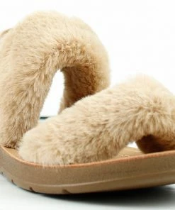 Lucky Top Chloe 1k Little Girls Double Faux Fur Band Flat Sandals Girl's