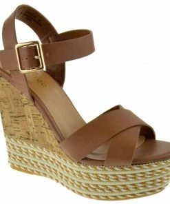Bamboo Choice 47 Womens High Heel Strappy Cork Wedges Women's
